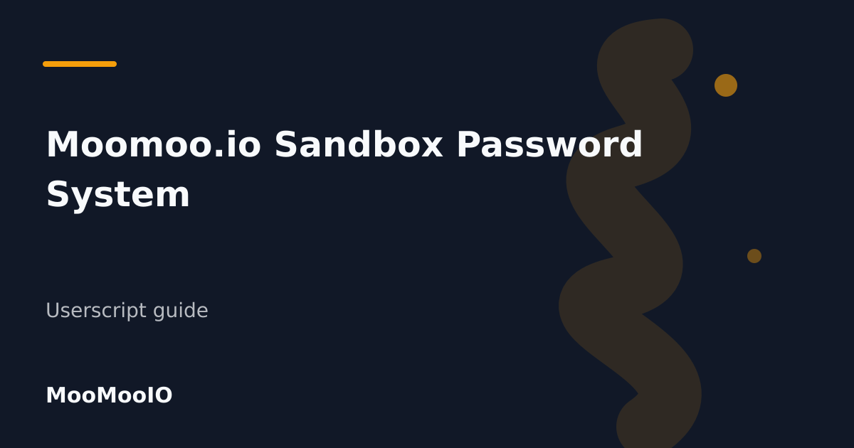 Editorial cover for Moomoo.io Sandbox Password System
